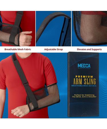 Mesh Arm Shoulder Sling - Adjustable Shoulder Immobilizer & Arm Brace for Rotator Cuff Injury - Men & Women Support - Buy Online on GoSupps.com