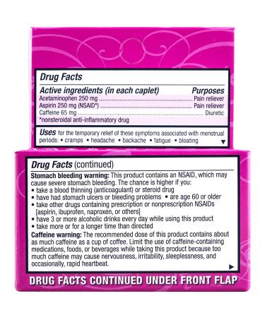 Pamprin Max Menstrual Pain Relief Caplets - 24 ct | Maximum Strength Formula - Buy Online on GoSupps.com