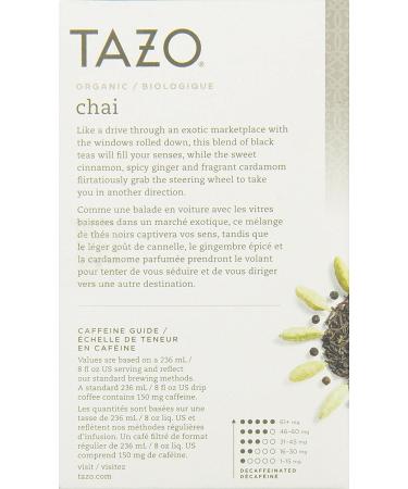 Tazo Organic Chai Black Tea - 24 Tea Bags (2.3 Oz) - Spicy & Robust Flavor - Buy Online on GoSupps.com