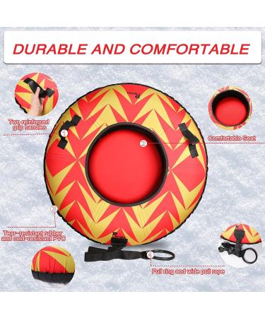 PHETEA Foldable Inflatable Snow Tube for Sledding | Heavy Duty Towable Tube for Adults | Commercial Grade | Red - Buy Online on GoSupps.com