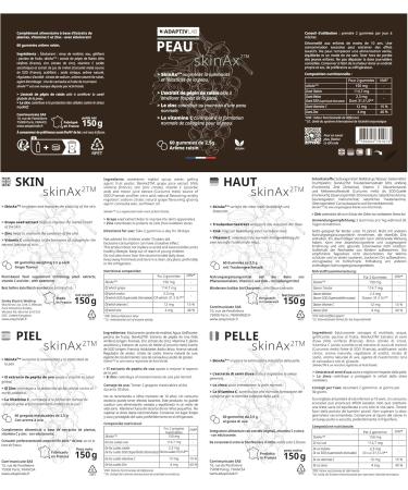 AdaptivLAB SkinAx SKIN - Food supplements based on Vitamin C Grape Seed and Zinc extracts - help fight the impacts of Stress and skin aging - Buy Online on GoSupps.com