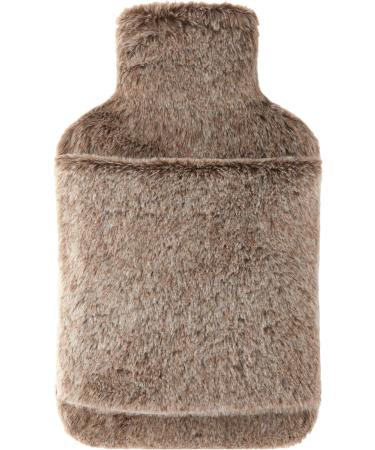 Premium Faux Fur Hot Water Bottle 2L for Menstrual Cramps & Pain Relief - Hot/Cold Therapy, Hand Pocket Design - Khaki - Buy Online on GoSupps.com