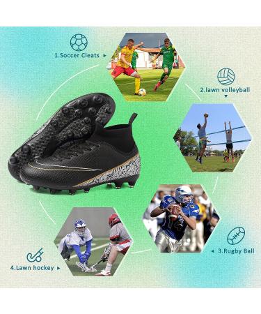 GRESKY Soccer Cleats AG/FG - Black - Size 6.5 Women/5.5 Men | Premium Soccer Shoes for Men, Women, and Big Boys - Buy Online on GoSupps.com