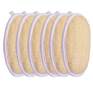 Jaunty Natural Loofah (6PC Pack) Sponge Exfoliating Body Scrubber Made with Eco-Friendly and Biodegradable Suitable for Women Babies and Men