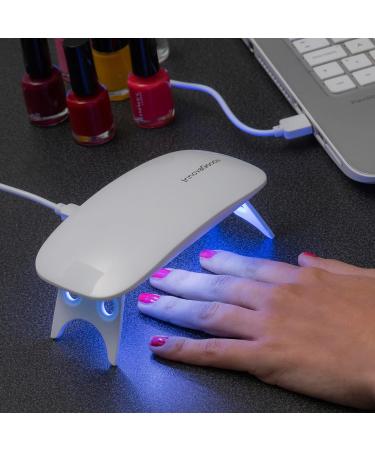 Innovagoods Mini LED UV Nail Lamp - Quick-Drying Compact 5W 6 Dual LED Foldable Stand White - Perfect for Home & Travel - Buy Online on GoSupps.com