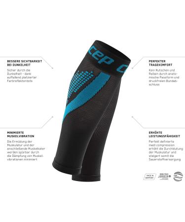 CEP Nighttech Calf Sleeve 2.0 | Reflective Women's Compression Leg Gums | Medi Size LV Black/Green Socks for Ultimate Calf Support - Buy Online on GoSupps.com