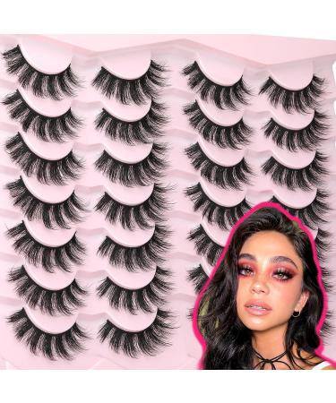 Fluffy Mink Wispy False Eyelashes 14 Pairs - FANXITON Natural Lashes (6B) - 16mm - Buy Online on GoSupps.com
