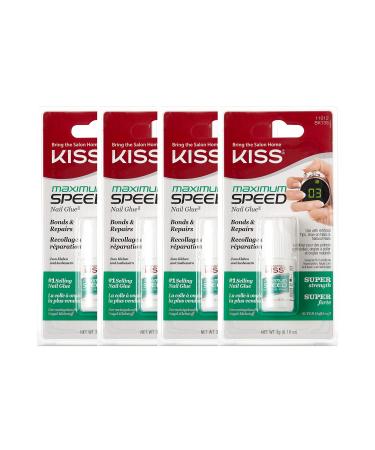 Kiss Products Maximum Speed Nail Glue BK135 (4 Pack)