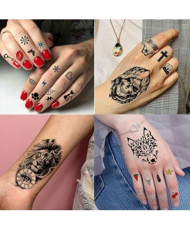 Rejaski Ferocious Lion Tiger Temporary Tattoos- 60 Sheets | Scary Devil Skull Skeleton Fake Tattoos for Halloween | Black 3D Wolf Dragon Realistic Arm Neck Tattoos for Adults & Teens - Buy Online on GoSupps.com