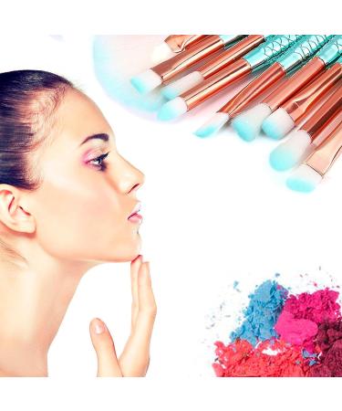 Efforty 11-Piece 3D Mermaid Makeup Brush Set - Synthetic Kabuki Blush Eyeliner & Face Powder Brushes with Gift Box - Perfect for All Skin Types - Buy Online on GoSupps.com