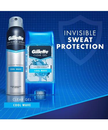 Gillette Men's Antiperspirant Deodorant Cool Wave Scent Clear Gel 3.8 Oz (Pack of 3) - Buy Online on GoSupps.com