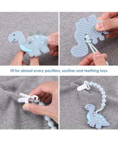 Silicone Pacifier Clip 4 Pack - Elephant Design - Baby Boy Girl Teething Relief - Rust-Free Holder - Safe & Flexible - Newborn Essentials - Buy Online on GoSupps.com