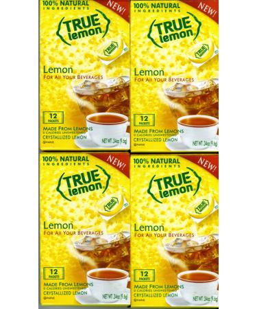 True Lemon Crystallized Lemon (4 BOXES of 12 Packets Each)