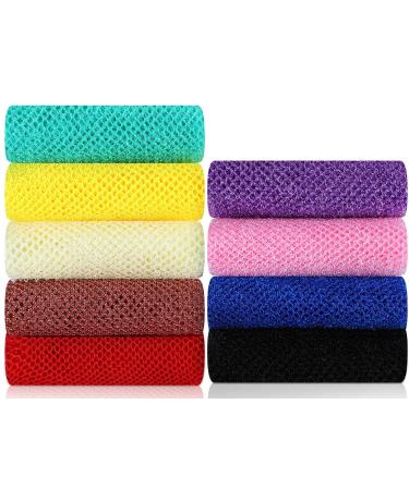 Tudomro 9 Pcs African Exfoliating Net 31.5 Inches Long African Net Back Body Scrubber Exfoliating Shower Sponge Skin Smoother for Daily Bathing Exfoliating  9 Colors