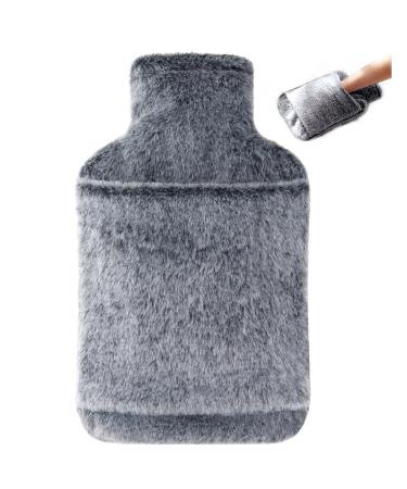 samply Hot Water Bottle with Soft Premium Faux Fur Cover 2L Hot Water Bag for Menstrual Cramps Neck and Shoulder Pain Relief Hot and Cold Therapies Hand Feet Warmer Gray 2L Hand Pocket Gray - Buy Online on GoSupps.com