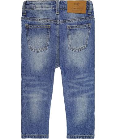 KIDSCOOL SPACE Baby Boys Jeans | Elastic Band | Straight Fit Ripped Denim Pants | Blue | Size 3-4 Years - Buy Online on GoSupps.com