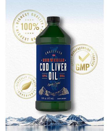 Carlyle Cod Liver Oil Norwegian Liquid 16 fl oz - Pack of 3 Bottles | Non-GMO & Gluten Free - Buy Online on GoSupps.com