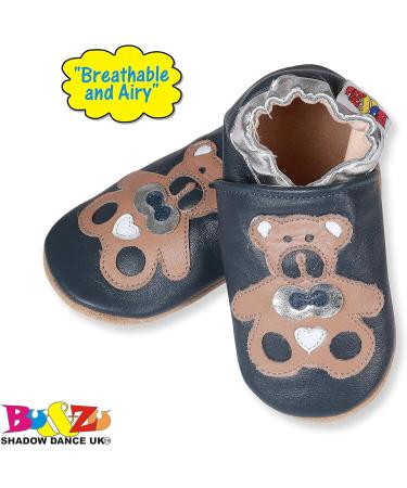 SHADOW DANCE UK Baby Shoes | Soft Sole Toddler Shoes for Boys & Girls | Leather Winter Booties with Bow Tie Teddy Bear | Size 12-18 Months - Buy Online on GoSupps.com