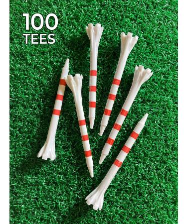 Champ 2-3/4 Stripe Golf Tee 100 Count - White/Red FLYtee - Buy Now - Buy Online on GoSupps.com