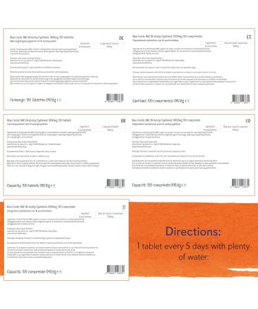 Now Foods NAC 1000mg 5-Day-Depot 120 Vegan Tablets - Lab-Tested, Soy Free, Gluten Free - Buy Online on GoSupps.com