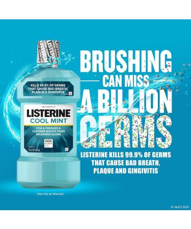 Listerine Antiseptic Mouthwash Cool Mint 33.8 oz - Pack of 2 | Freshens Breath, Kills Germs - Buy Online on GoSupps.com