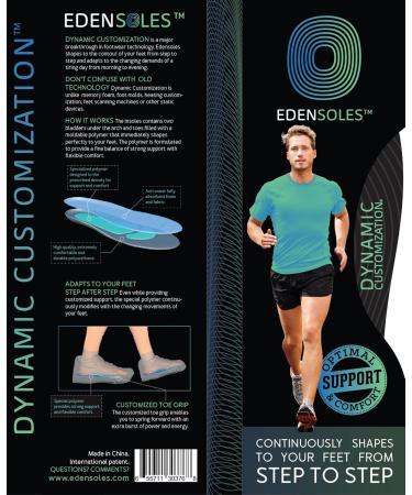 Edensoles Shoe Insoles for Men & Women - Custom Fit Inserts for Low Arches | Small (Men 5-7.5 Women 7-10.5) - Shop Now - Buy Online on GoSupps.com