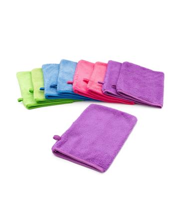 YSN Home Collection - Fluffy microfiber wash gloves washcloths 16x21cm - 8 pieces - 4 colors - Buy Online on GoSupps.com