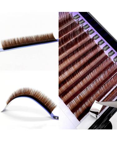 Lash Extension Supplies - 2 Trays 12 Rows Soft Faux Mink Individual Lashes Japanese Camellia Natural Series 0.05-C 10mm & 11mm Caramel - Shop Internationally - Buy Online on GoSupps.com