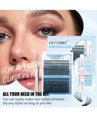 GEMERRY Lash Extension Kit - DIY 8-16mm D Curl Lash Clusters Bond & Seal Glue Remover & Tweezers - Perfect for Self-Use - Buy Online on GoSupps.com