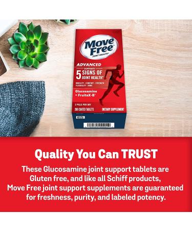 Move Free Advanced Glucosamine Chondroitin + Calcium Fructoborate Joint Support Supplement - 200 Tablets - Buy Online on GoSupps.com