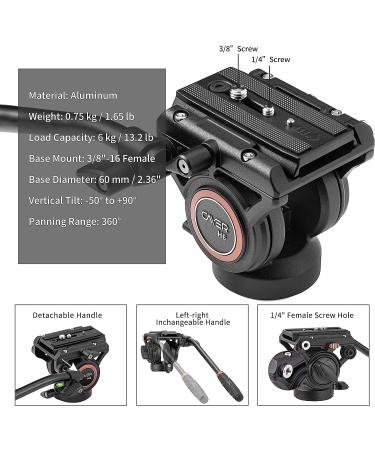 Cayer CF34 Carbon Fiber 71 Video Monopod Kit with Fluid Head and Folding Base - DSLR & Camcorder Telescopic Monopod Set - Buy Online on GoSupps.com