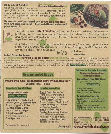 Star Anise Foods Gluten-Free Brown Rice Noodles with Green Tea - 24 Servings (8.6 oz) Pack of 6, Pho Vietnamese & Pad Thai Noodles - Buy Online on GoSupps.com