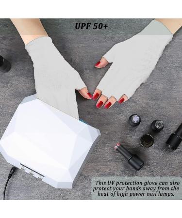 Tongyend UV Gloves for Gel Nails - Professional Fingerless Gloves for UV Nail Lamp Manicure Dryer and Outdoor Use (White) - Buy Online on GoSupps.com