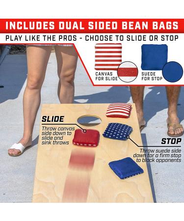 GoSports Dual Sided Cornhole Bean Bags - Set of 8 Stars and Stripes - Regulation Tournament Bean Bags - Buy Online on GoSupps.com