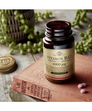 SOLGAR Vitamin B12 1000 mcg 250 Nuggets & Vitamin C 1000 mg 250 Vegetable Capsules - Antioxidant & Immune Support - Buy Online on GoSupps.com