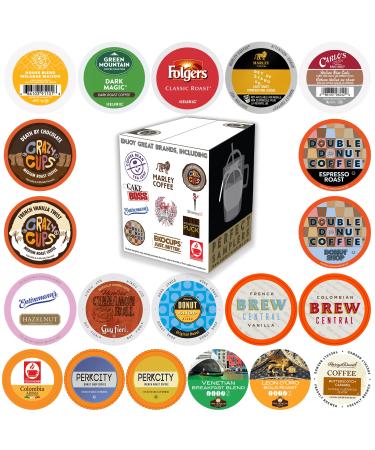 Perfect Sampler Coffee Pods Variety Pack, Including Flavored Coffee Pods, Dark Roast, Medium Roast Coffee Pods, Single Serve Coffee for Keurig K Cups Machines, Perfect Coffee Gift Set, 20 Count
