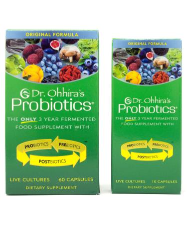 Dr. Ohhira's Probiotics, Daily, Original Formula, 60 Caps with Bonus 10 Capsule Travel Pack, No Refrigeration, Non-GMO