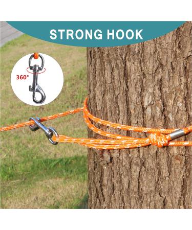 muiyrtuy Reflective Cat Leash -50FT Cable Out Escape Proof Walking Leads Yard Long Durable Safe Personalized Extender Traning Play Outdoor for Puppies/Kittens/Rabbits/Small Animals Orange 50' Orange - Buy Online on GoSupps.com