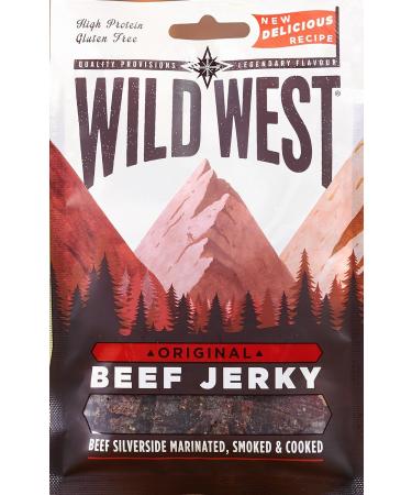 Wild West Honey BBQ Beef Jerky 35 g Pack of 12 & Original Beef Jerky 35 g Pack of 12 - Buy Online on GoSupps.com