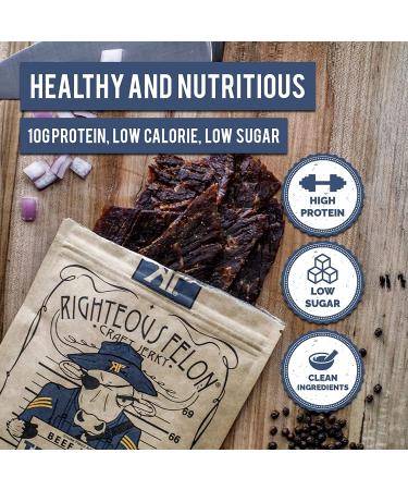 Righteous Felon Truffle-O-Soldier Beef Jerky - All-Natural, Locally Sourced, High-Protein Snack - 2oz (Pack of 3) - Buy Online on GoSupps.com