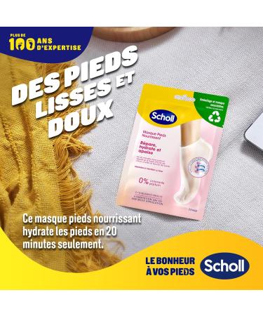 Scholl Foot Mask Set of 3 Nourishing Coconut Oil: Free from fragrances or dyes for dry skin. Non-greasy moisturizing socks easy to use. Recyclable packaging and mask - Buy Online on GoSupps.com