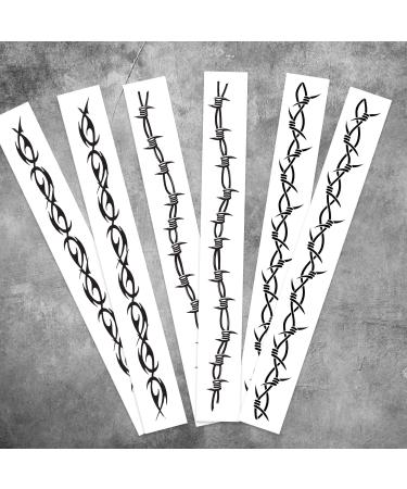 Variety Pack of Large Barbed Wire Temporary Tattoos | 6-Pack | Skin Safe | MADE IN THE USA | Removable