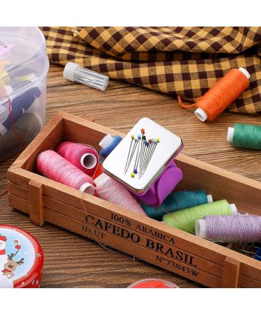 3-Piece Magnetic Wrist Sewing Pincushion & 6-Piece Stainless Steel Rat Tail Comb Set - Black Purple Rose Red - Buy Online on GoSupps.com