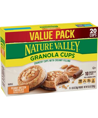 Nature Valley Granola Cups Peanut Butter Chocolate 10 ct - 20 Cups | Delicious Snack with Peanut Butter and Chocolate Flavor - Buy Online on GoSupps.com