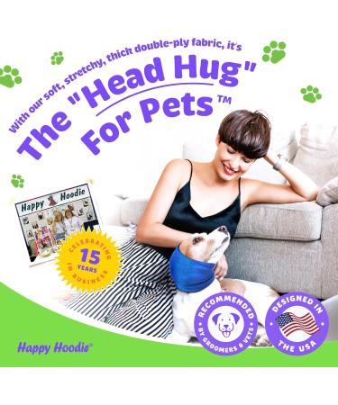 Happy Hoodie | Original Calming Aid for Dogs & Cats - Noise Suppression & Strength Drying - X-Small Blue - Buy Online on GoSupps.com