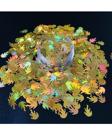 DIY 12-Piece Mixed Colographic Flame Nail Glitter Set - Laser Letter Shape Sequin Flakes for Manicure Art Decoration | 12 Colors - Buy Online on GoSupps.com