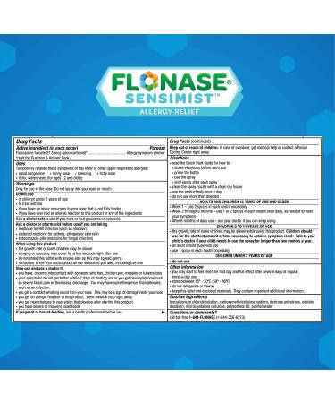 Flonase Sensimist Allergy Relief Nasal Spray - Non-Drowsy Medication - 120 Gentle Mist Sprays - Adult Pack - Buy Online on GoSupps.com