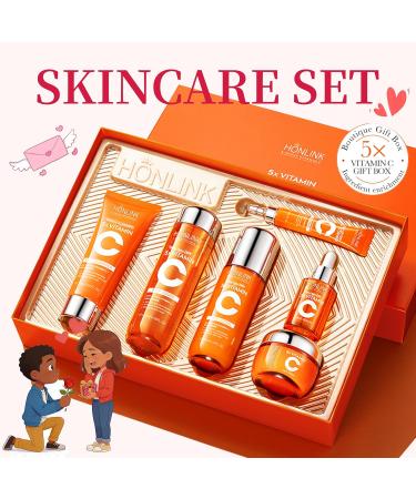 6-Piece Hydrating Skincare Set with Vitamin C & Niacinamide, Face Care Kit Includes Toner, Serum, Cleanser, Moisturizer, Eye Cream & Body Lotion | Valentine s Day Gift for Women 1 Gift Box - Buy Online on GoSupps.com