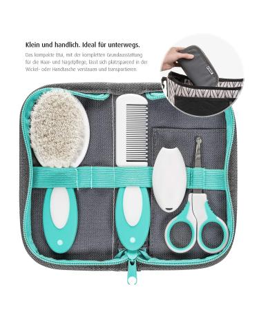 Reer BabyCare 5-Piece Newborn Starter Set | Natural Hairbrush & Essential Baby Care Items - Shop Internationally Now! - Buy Online on GoSupps.com