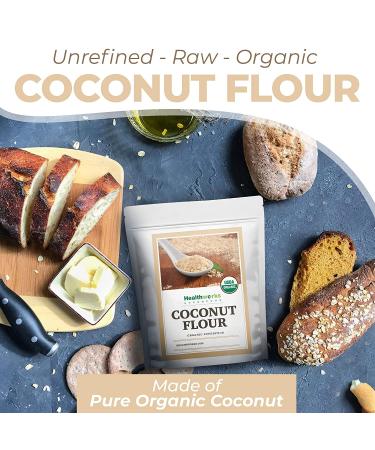Healthworks Coconut Flour Unrefined Raw Organic - 64oz | Certified Keto, Vegan & Non-GMO Protein Based Whole Foods for Pancakes, Waffles, Bread & Baked Goods - Buy Online on GoSupps.com